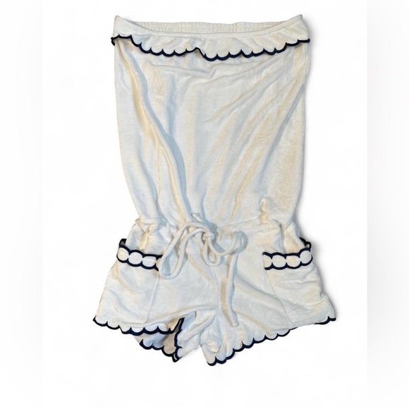 Becca by Rebecca Virtue white and black terry romper cover up - Picture 1 of 3
